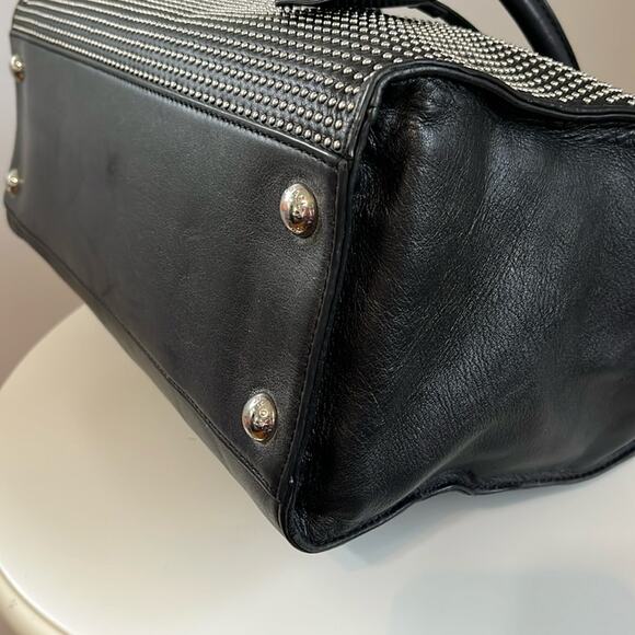 Michael Kors RARE Hamilton Studded Large Black Tote + MK Dust bag MSRP $558 EUC - Picture 7 of 16